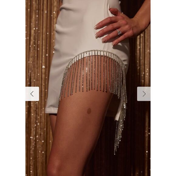 Madelyn White Crystal Mini Dress - Picture 4 of 5